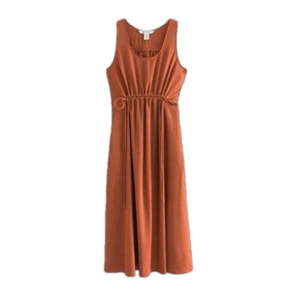 Athleta New Size XS Copper Brown Echo‎ Sleeveless Pockets Midi Dress MSRP $129